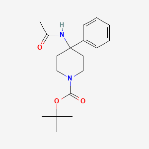 molecular formula C18H26N2O3 B598942 1-Boc-4-乙酰氨基-4-苯基哌啶 CAS No. 182621-52-9