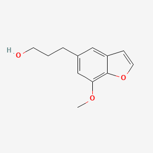 molecular formula C12H14O3 B598943 5-(3-Hydroxypropyl)-7-methoxybenzofuran CAS No. 118930-92-0