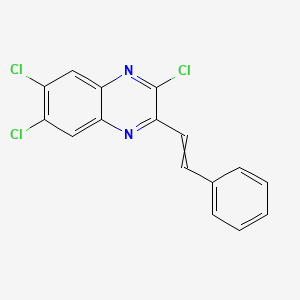 molecular formula C16H9Cl3N2 B598950 2,6,7-Trichloro-3-(2-phenylethenyl)quinoxaline CAS No. 149366-38-1