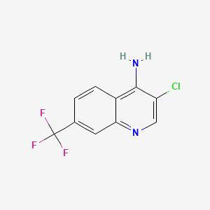 molecular formula C10H6ClF3N2 B598953 3-Chloro-7-(trifluoromethyl)quinolin-4-amine CAS No. 1203579-71-8