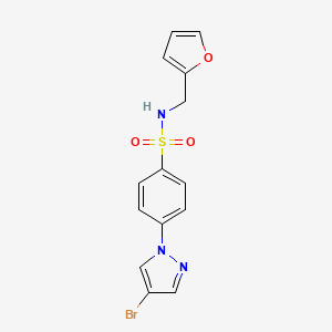 molecular formula C14H12BrN3O3S B598960 4-(4-Bromo-1H-pyrazol-1-yl)-N-(furan-2-ylmethyl)benzenesulfonamide CAS No. 1199773-46-0