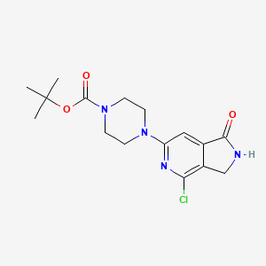 molecular formula C16H21ClN4O3 B598964 Tert-butyl 4-(4-chloro-1-oxo-2,3-dihydropyrrolo[3,4-c]pyridin-6-yl)piperazine-1-carboxylate CAS No. 1201676-05-2
