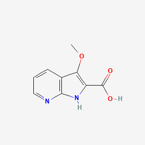 molecular formula C9H8N2O3 B598967 1H-Pyrrolo[2,3-b]pyridine-2-carboxylic acid, 3-methoxy- CAS No. 1204475-72-8
