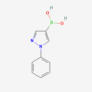 molecular formula C9H9BN2O2 B598970 (1-Phenyl-1H-pyrazol-4-yl)boronic acid CAS No. 1201643-70-0