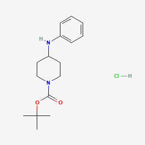 molecular formula C16H25ClN2O2 B598972 tert-Butyl 4-(phenylamino)piperidine-1-carboxylate hydrochloride CAS No. 1197227-86-3