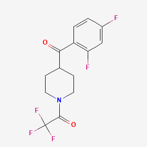 molecular formula C14H12F5NO2 B598973 1-(4-(2,4-Difluorobenzoyl)piperidin-1-yl)-2,2,2-trifluoroethanone CAS No. 1198287-09-0