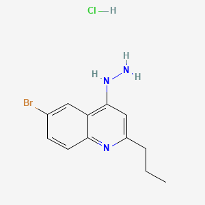 molecular formula C12H15BrClN3 B598982 6-Bromo-4-hydrazino-2-propylquinoline hydrochloride CAS No. 1204812-32-7