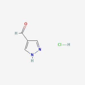 molecular formula C4H5ClN2O B599005 1H-Pyrazole-4-carbaldehyde hydrochloride CAS No. 1197230-88-8