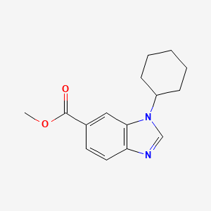 molecular formula C15H18N2O2 B599015 Methyl 1-cyclohexyl-1H-benzo[d]imidazole-6-carboxylate CAS No. 1199773-37-9