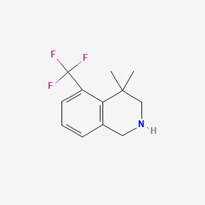 molecular formula C12H14F3N B599019 4,4-Dimethyl-5-(trifluoromethyl)-1,2,3,4-tetrahydroisoquinoline CAS No. 1203682-64-7