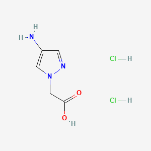 molecular formula C5H9Cl2N3O2 B599023 4-Amino-1H-pyrazole-1-acetic acid dihydrochloride CAS No. 1201935-99-0