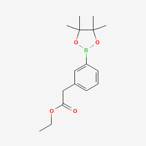 molecular formula C16H23BO4 B599065 Ethyl 2-(3-(4,4,5,5-tetramethyl-1,3,2-dioxaborolan-2-yl)phenyl)acetate CAS No. 1198615-70-1