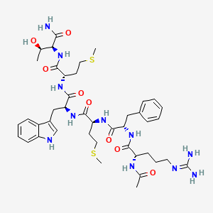 (2S)-2-acetamido-N-[(2S)-1-[[(2S)-1-[[(2S)-1-[[(2S)-1-[[(2S,3R)-1-amino-3-hydroxy-1-oxobutan-2-yl]amino]-4-methylsulfanyl-1-oxobutan-2-yl]amino]-3-(1H-indol-3-yl)-1-oxopropan-2-yl]amino]-4-methylsulfanyl-1-oxobutan-2-yl]amino]-1-oxo-3-phenylpropan-2-yl]-5-(diaminomethylideneamino)pentanamide