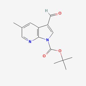 molecular formula C14H16N2O3 B599113 tert-Butyl 3-formyl-5-methyl-1H-pyrrolo[2,3-b]pyridine-1-carboxylate CAS No. 1198097-53-8