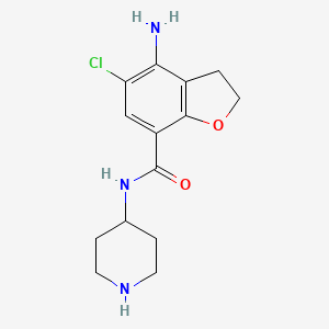molecular formula C14H18ClN3O2 B599116 4-Amino-5-chloro-N-(piperidin-4-yl)-2,3-dihydrobenzofuran-7-carboxamide CAS No. 137211-64-4