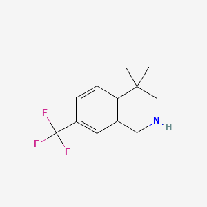 molecular formula C12H14F3N B599122 4,4-Dimethyl-7-(trifluoromethyl)-1,2,3,4-tetrahydroisoquinoline CAS No. 1203686-61-6