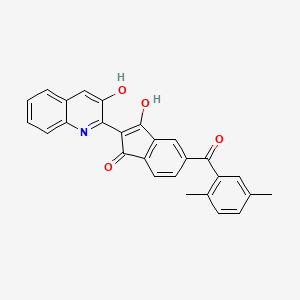 molecular formula C27H19NO4 B599141 1H-Inden-1-one, 6-(2,5-dimethylbenzoyl)-3-hydroxy-2-(3-hydroxy-2-quinolinyl)- CAS No. 198625-33-1