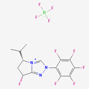 (5R,7R)-7-Fluoro-2-(pentafluorophenyl)-5-(propan-2-yl)-2,5,6,7-tetrahydropyrrolo[2,1-c][1,2,4]triazol-4-ium tetrafluoroborate