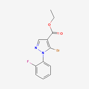 molecular formula C12H10BrFN2O2 B599161 Ethyl 5-bromo-1-(2-fluorophenyl)-1H-pyrazole-4-carboxylate CAS No. 1245101-35-2