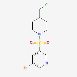 molecular formula C11H14BrClN2O2S B599176 3-Bromo-5-(4-(chloromethyl)piperidin-1-ylsulfonyl)pyridine CAS No. 1284117-78-7