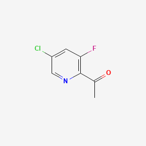 molecular formula C7H5ClFNO B599182 1-(5-Chloro-3-fluoropyridin-2-yl)ethanone CAS No. 1256824-17-5