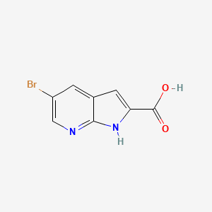 molecular formula C8H5BrN2O2 B599209 5-溴-1H-吡咯并[2,3-b]吡啶-2-羧酸 CAS No. 1222175-20-3