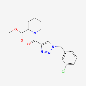 molecular formula C17H19ClN4O3 B5992231 methyl 1-{[1-(3-chlorobenzyl)-1H-1,2,3-triazol-4-yl]carbonyl}-2-piperidinecarboxylate 