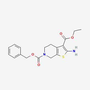 molecular formula C18H20N2O4S B599230 6-Benzyl 3-ethyl 2-amino-4,5-dihydrothieno[2,3-c]pyridine-3,6(7H)-dicarboxylate CAS No. 1313712-37-6