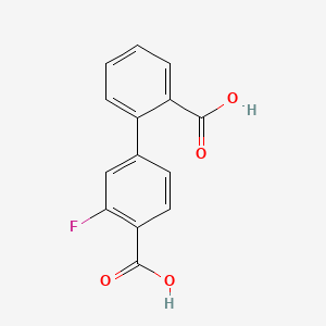 molecular formula C14H9FO4 B599233 3'-氟-[1,1'-联苯]-2,4'-二羧酸 CAS No. 1261893-62-2