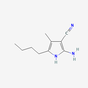 molecular formula C10H15N3 B599235 2-amino-5-butyl-4-methyl-1H-pyrrole-3-carbonitrile CAS No. 1227958-01-1