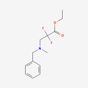 molecular formula C13H17F2NO2 B599236 3-[苄基(甲基)氨基]-2,2-二氟丙酸乙酯 CAS No. 1346597-47-4