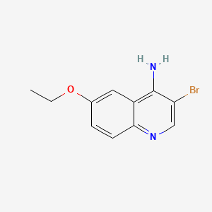 molecular formula C11H11BrN2O B599237 3-Bromo-6-ethoxyquinolin-4-amine CAS No. 1211183-43-5