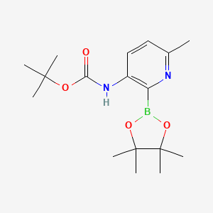 molecular formula C17H27BN2O4 B599243 tert-Butyl (6-methyl-2-(4,4,5,5-tetramethyl-1,3,2-dioxaborolan-2-yl)pyridin-3-yl)carbamate CAS No. 1309981-41-6