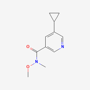 molecular formula C11H14N2O2 B599246 5-Cyclopropyl-N-methoxy-N-methylnicotinamide CAS No. 1211589-35-3