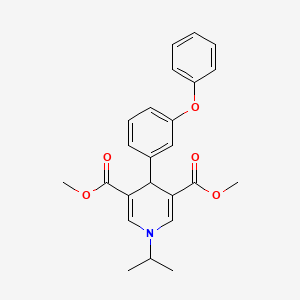 molecular formula C24H25NO5 B5992575 3,5-DIMETHYL 4-(3-PHENOXYPHENYL)-1-(PROPAN-2-YL)-1,4-DIHYDROPYRIDINE-3,5-DICARBOXYLATE 