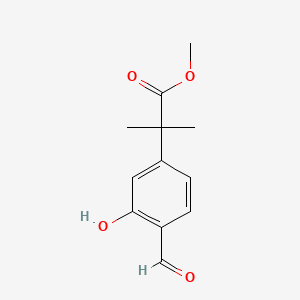 molecular formula C12H14O4 B599266 Methyl 2-(4-formyl-3-hydroxyphenyl)-2-methylpropanoate CAS No. 1257397-49-1