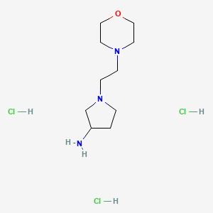 molecular formula C10H24Cl3N3O B599272 1-(2-Morpholinoethyl)pyrrolidin-3-amine trihydrochloride CAS No. 1337880-81-5