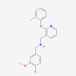 molecular formula C21H21FN2O2 B5992783 (4-fluoro-3-methoxybenzyl){[2-(2-methylphenoxy)-3-pyridinyl]methyl}amine 