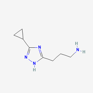 molecular formula C8H14N4 B599282 3-(5-Cyclopropyl-4H-1,2,4-triazol-3-YL)propan-1-amine CAS No. 1251143-96-0