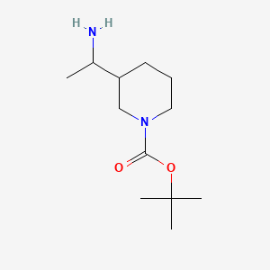 molecular formula C12H24N2O2 B599290 Tert-butyl 3-(1-aminoethyl)piperidine-1-carboxylate CAS No. 1235439-55-0