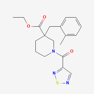 molecular formula C19H23N3O3S B5992933 ethyl 3-(2-methylbenzyl)-1-(1,2,5-thiadiazol-3-ylcarbonyl)-3-piperidinecarboxylate 