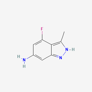 molecular formula C8H8FN3 B599305 4-Fluoro-3-methyl-1H-indazol-6-amine CAS No. 1363382-44-8