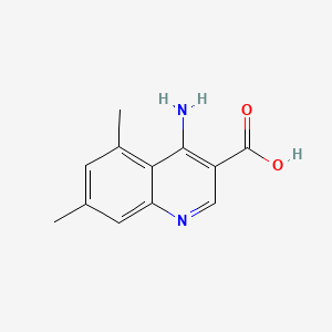 molecular formula C12H12N2O2 B599306 4-Amino-5,7-dimethylquinoline-3-carboxylic acid CAS No. 1242260-26-9