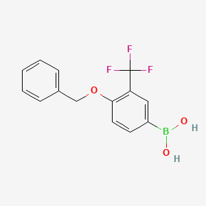 molecular formula C14H12BF3O3 B599311 (4-(Benzyloxy)-3-(trifluoromethyl)phenyl)boronic acid CAS No. 1245014-05-4