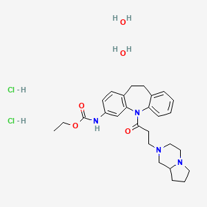molecular formula C27H40Cl2N4O5 B5993233 ethyl N-[11-[3-(3,4,6,7,8,8a-hexahydro-1H-pyrrolo[1,2-a]pyrazin-2-yl)propanoyl]-5,6-dihydrobenzo[b][1]benzazepin-2-yl]carbamate;dihydrate;dihydrochloride 