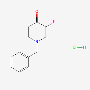 molecular formula C12H15ClFNO B599327 1-Benzyl-3-fluoropiperidin-4-one hydrochloride CAS No. 1864064-45-8