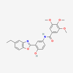 molecular formula C25H24N2O6 B5993277 N-[3-(5-ethyl-1,3-benzoxazol-2-yl)-4-hydroxyphenyl]-3,4,5-trimethoxybenzamide 