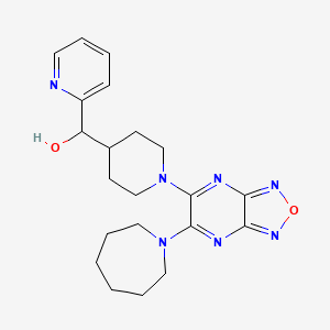 molecular formula C21H27N7O2 B5993297 {1-[6-(1-azepanyl)[1,2,5]oxadiazolo[3,4-b]pyrazin-5-yl]-4-piperidinyl}(2-pyridinyl)methanol 