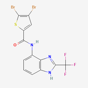 molecular formula C13H6Br2F3N3OS B5993316 4,5-DIBROMO-N-[2-(TRIFLUOROMETHYL)-1H-BENZIMIDAZOL-4-YL]-2-THIOPHENECARBOXAMIDE 