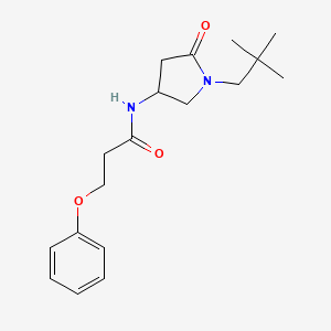 molecular formula C18H26N2O3 B5993368 N-[1-(2,2-dimethylpropyl)-5-oxopyrrolidin-3-yl]-3-phenoxypropanamide 